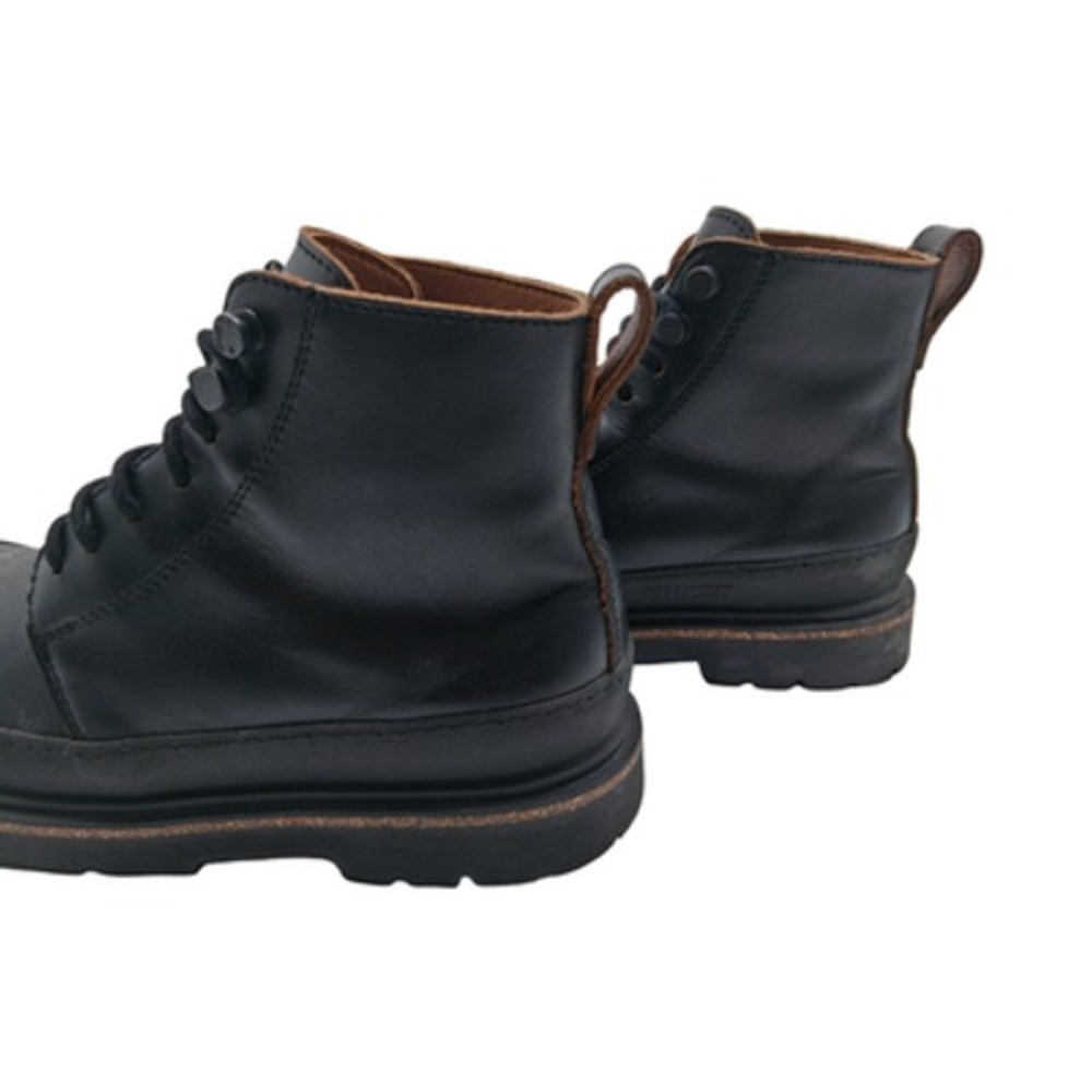 Birkenstock Boots Womens EU 39 US 9 Black Leather Combat Ankle Lug Sole Portugal - Picture 11 of 13